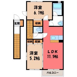 古河駅 バス6分  大堤新国道下車：停歩21分 2階の物件間取画像